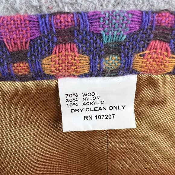 Womens Kuhlman Made In Italy Size 42 Skirt Wool Colorful - Picture 9 of 10